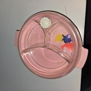 Pink Divided Plate VINTAGE